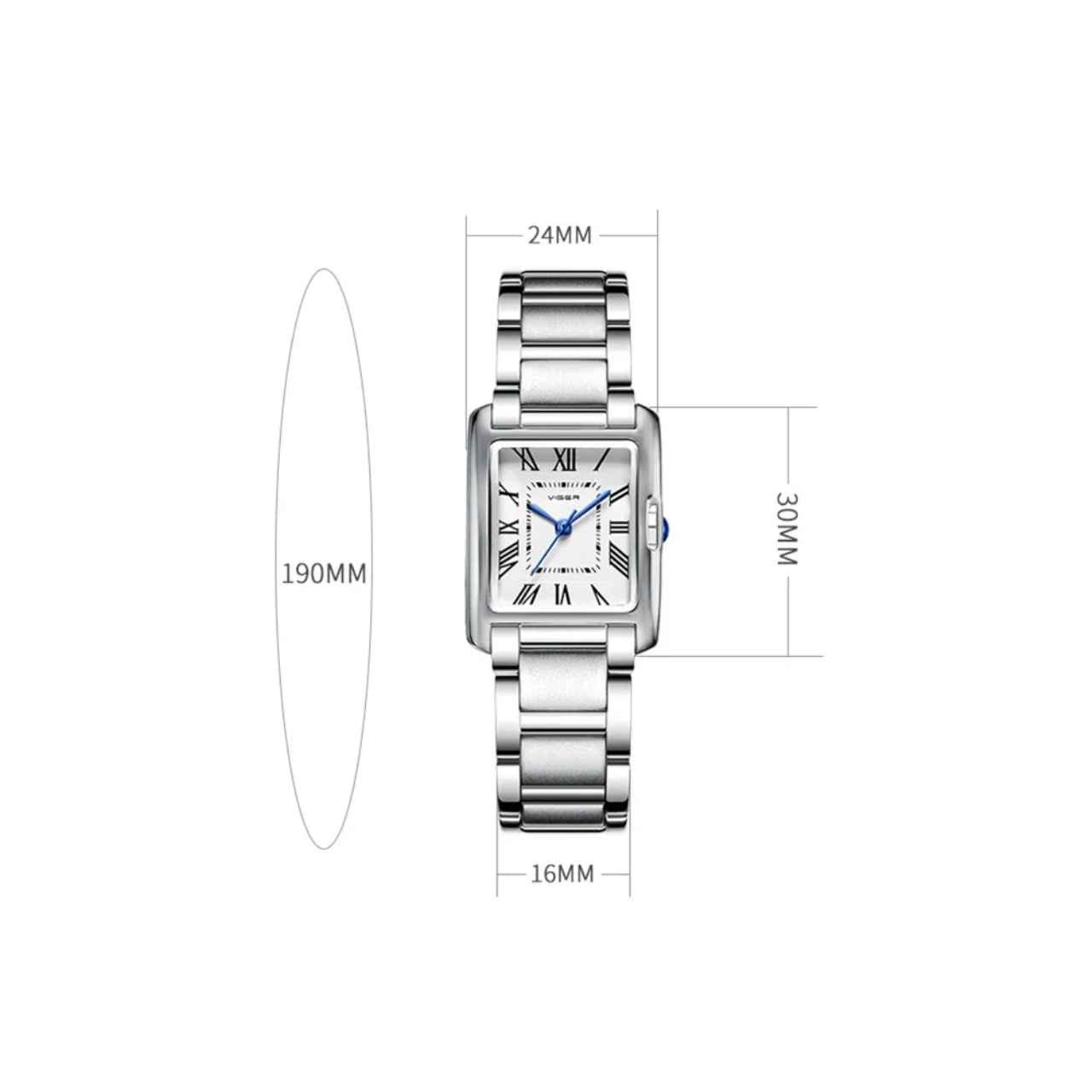 Roman Square Quartz Watch Women