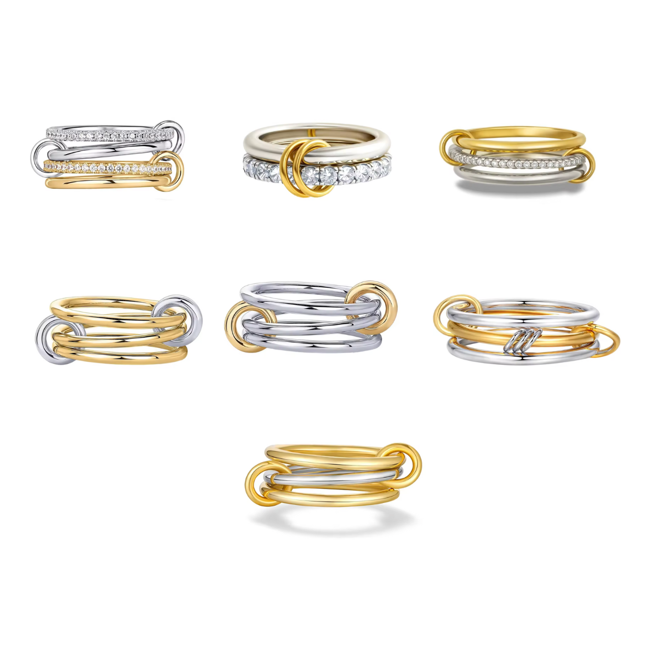 Two-Tone Four-Ring Copper for Women