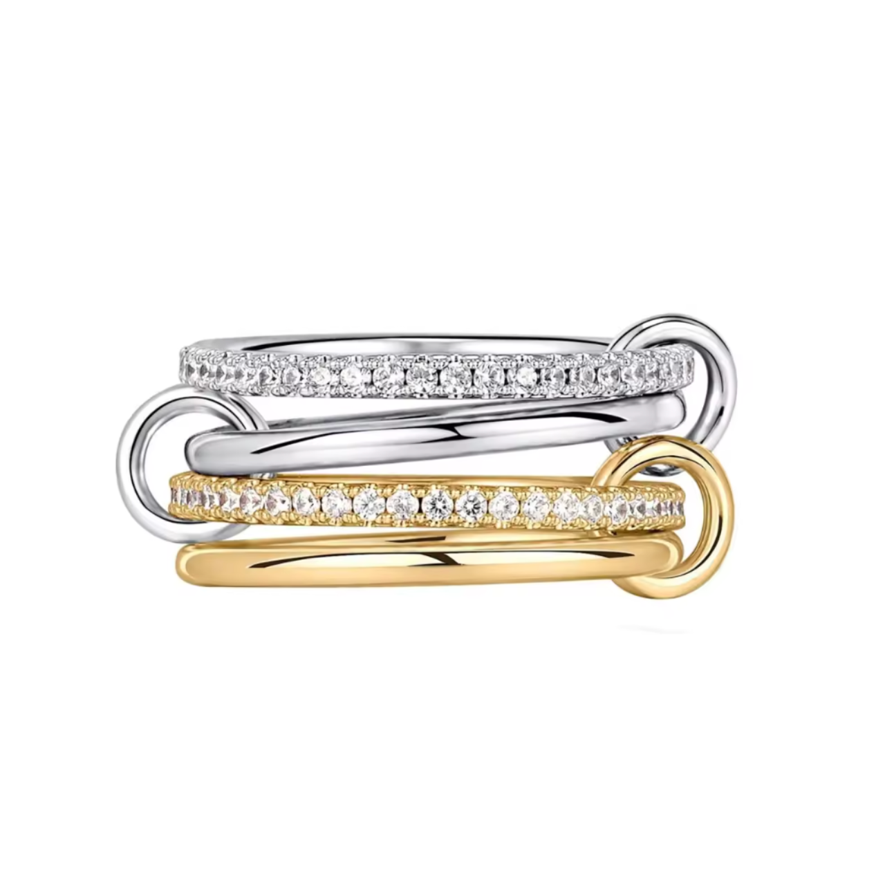Two-Tone Four-Ring Copper for Women