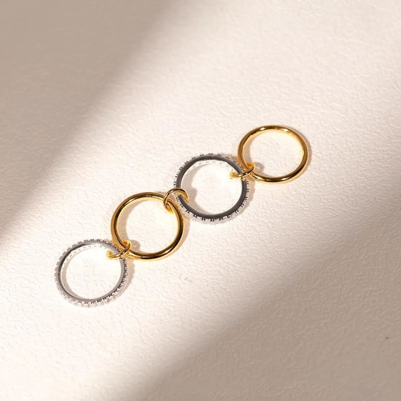 Two-Tone Four-Ring Copper for Women