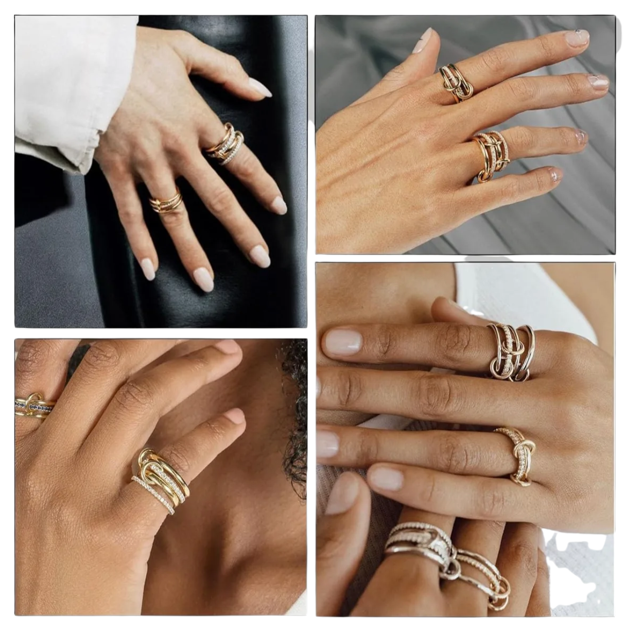 Two-Tone Four-Ring Copper for Women