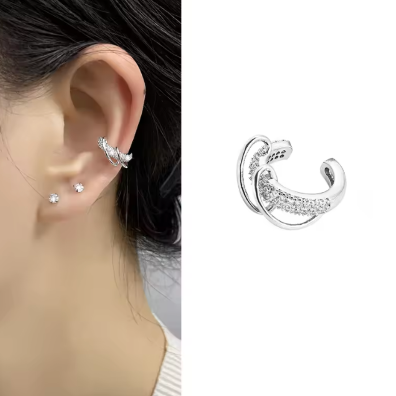 Shiny CZ Ear Cuff for Women